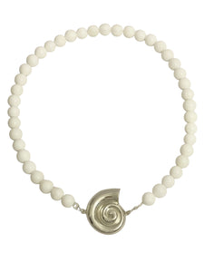 Nautilus White Agate Necklace