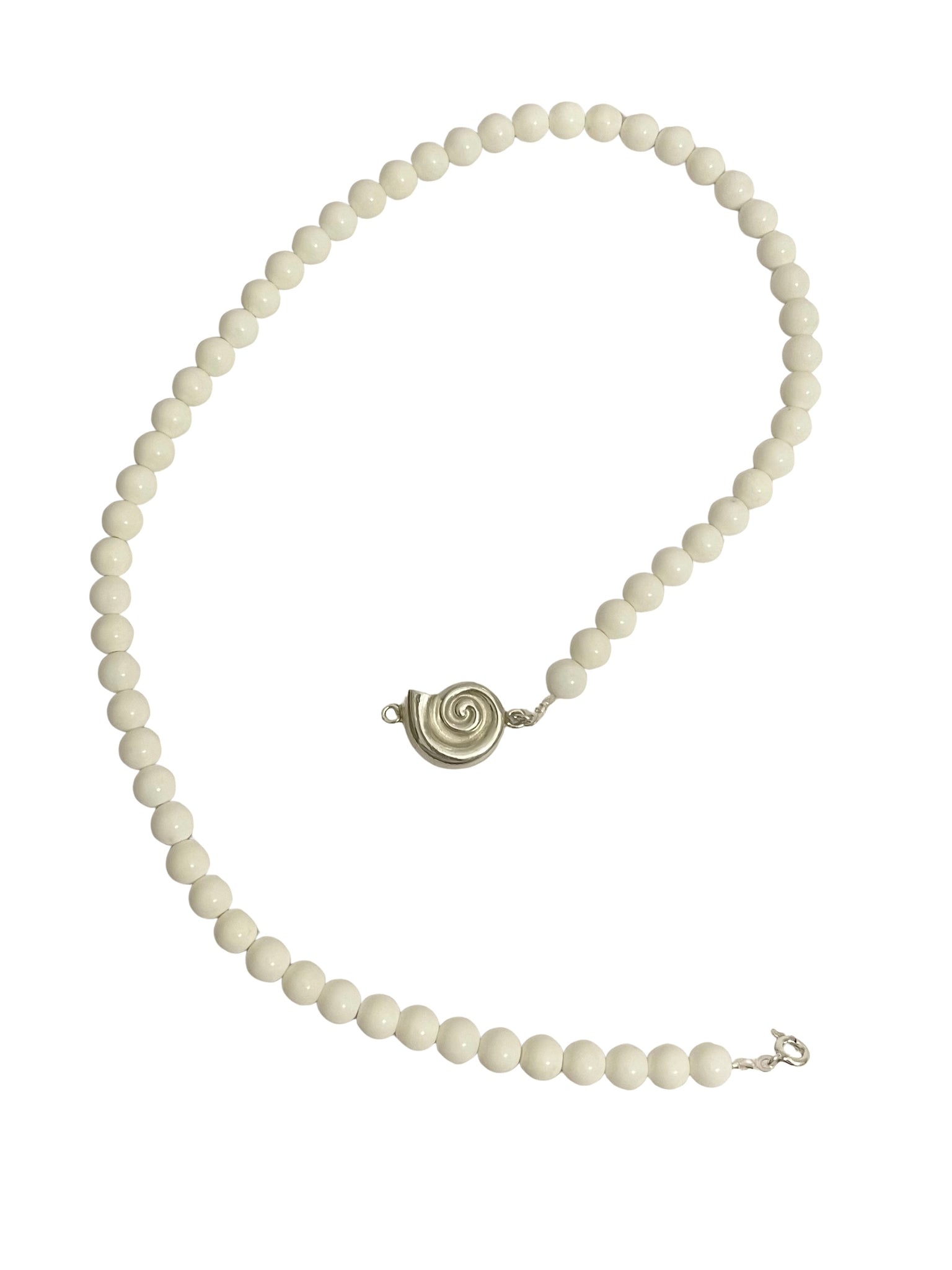 Nautilus Small White Agate Necklace