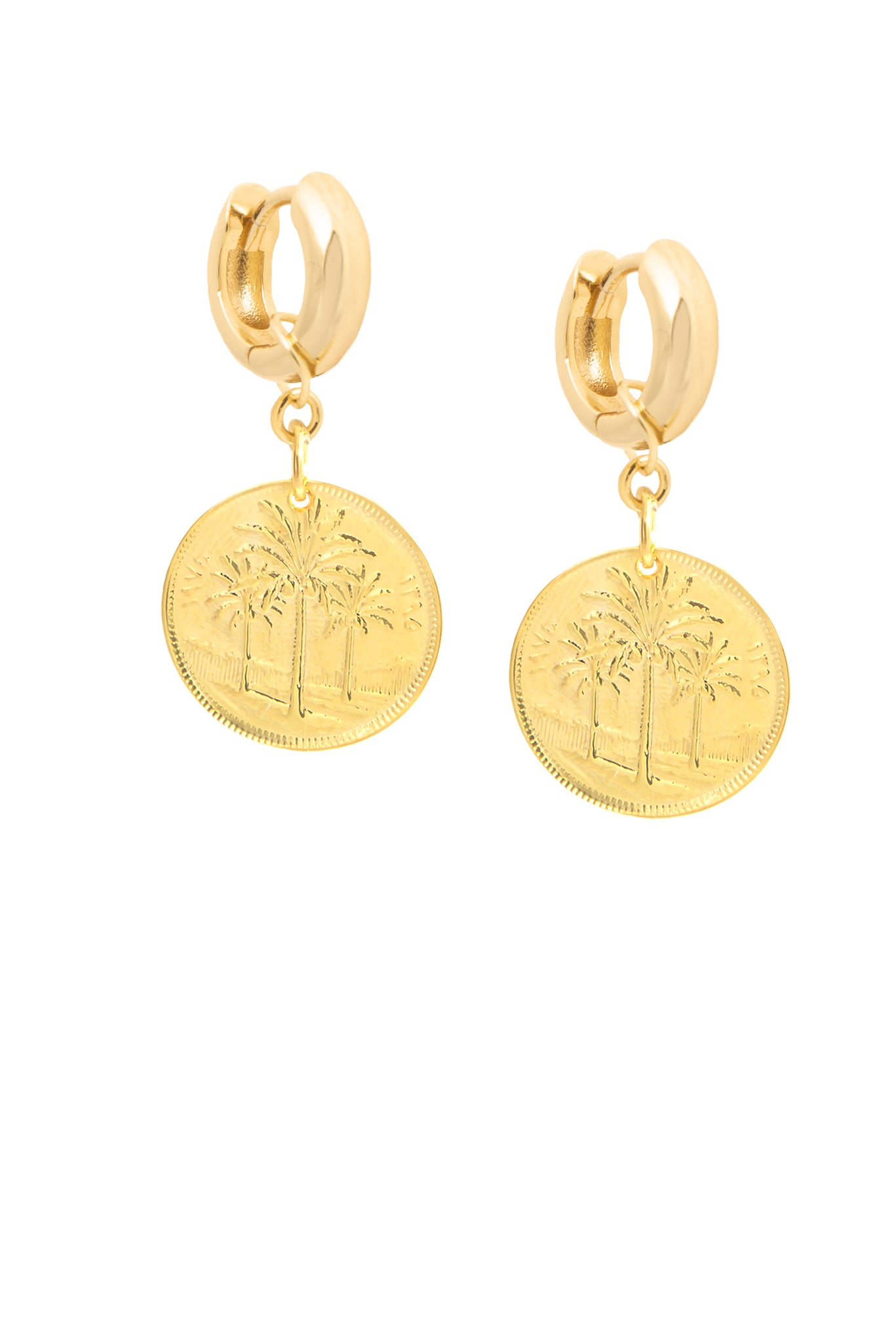 The Date Palm mini coin hoop earrings - PRE ORDER