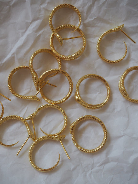 Python Small Hoops - 14k Solid Gold