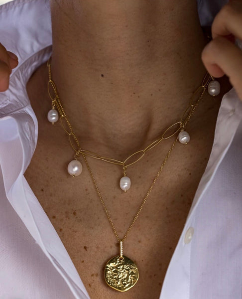 Pearly Necklace/ Choker/ Double Bracelet
