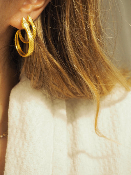 Python Small Hoops - 14k Solid Gold