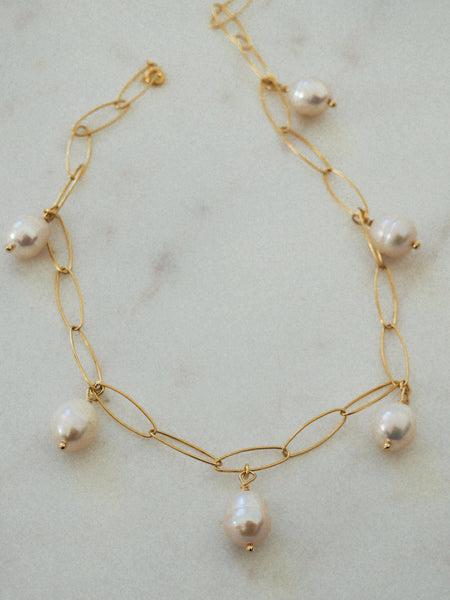 Pearly Necklace/ Choker/ Double Bracelet