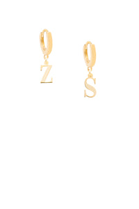 Letter Hoop Earrings - Letters Available  U, Y