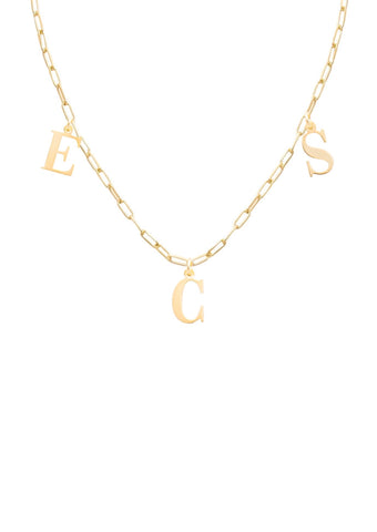 Multi Letter Choker/ Necklace with Vintage Chain - Letters Available  U, Y
