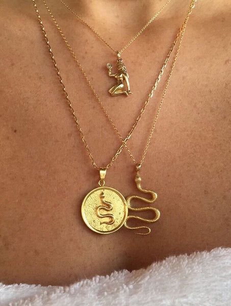 Zenais Goddess Necklace - 14k Solid Gold
